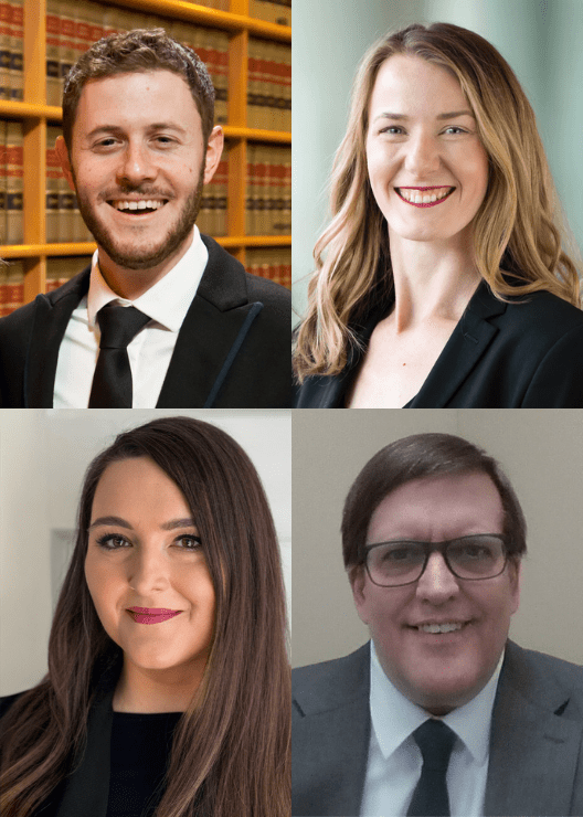 Headshots of Covo, Bergstrom, Hosier, Madigan. 
