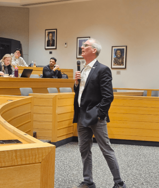former Representative Bob Inglis speaking at the law school
