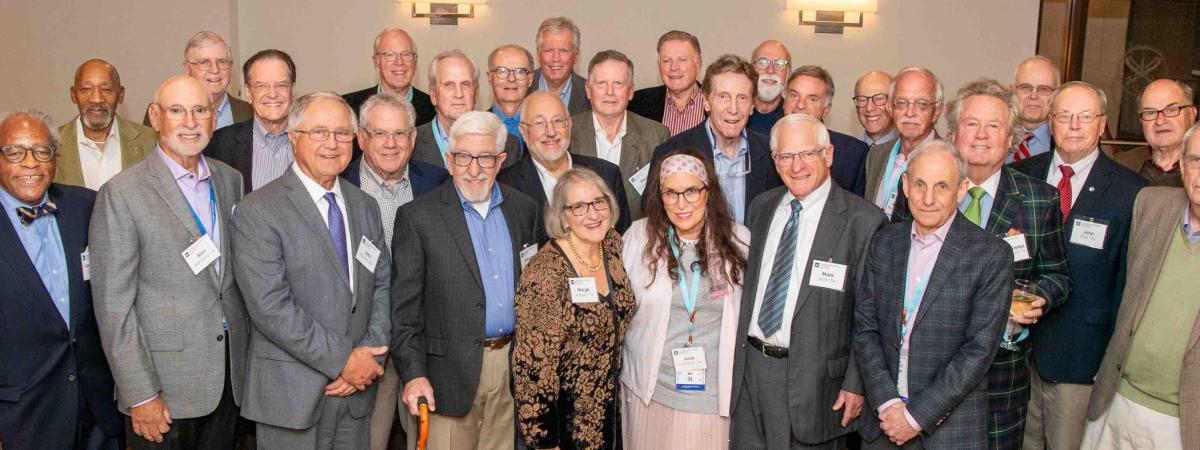 Class of 1974 alumni assembled during homecoming festivities