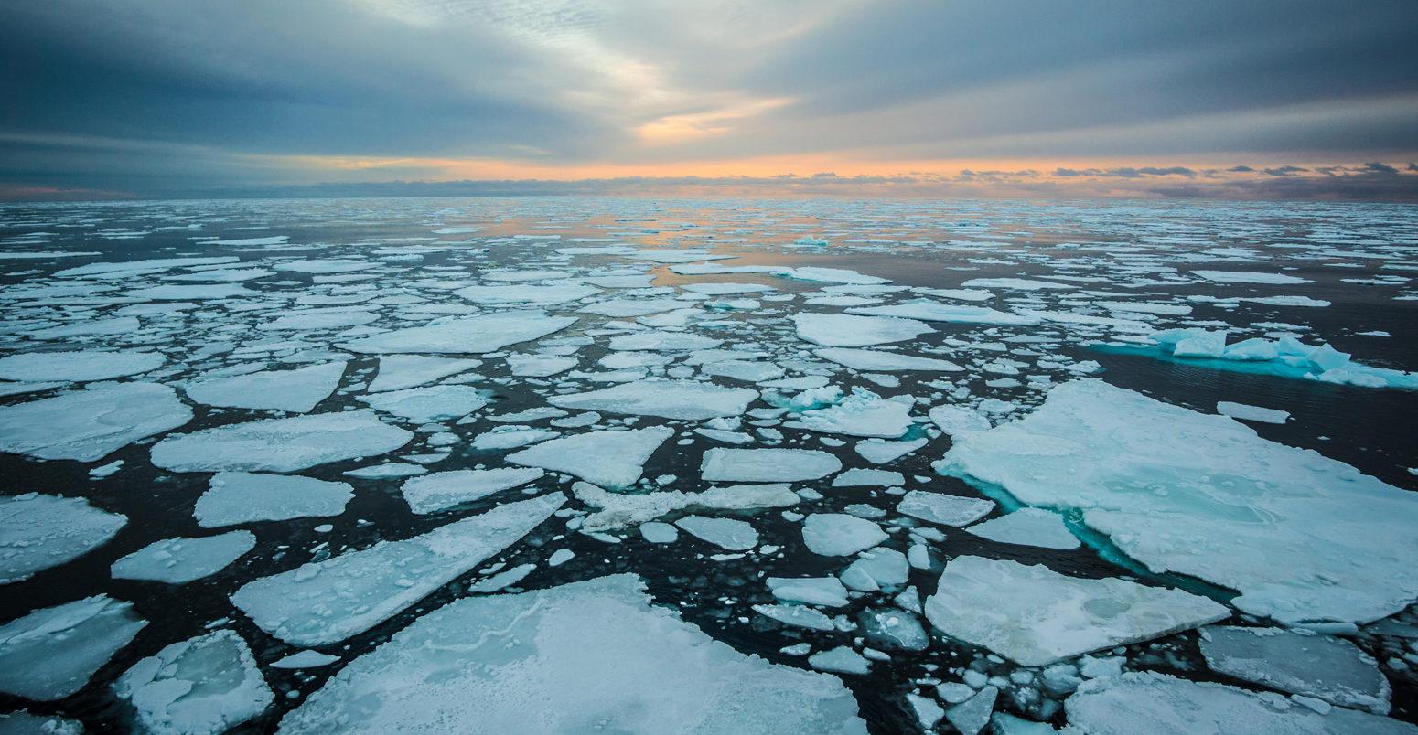 photo of melting arctic ice
