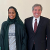 student and Dean Scharf in Saudi Arabia