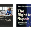book covers for Aging with a Plan and The Right to Repair