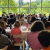 JD class of 2027 attending orientation in the botanical garden
