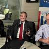 Michael Scharf and guests pose in-studio while recording Talking Foreign Policy