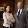 Sharona Hoffman and Max Mehlman standing in the law school lobby
