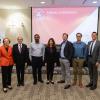 Sharona Hoffman (center) with assembled Harvard Law faculty members