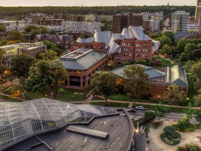 An overhead view of the Law School