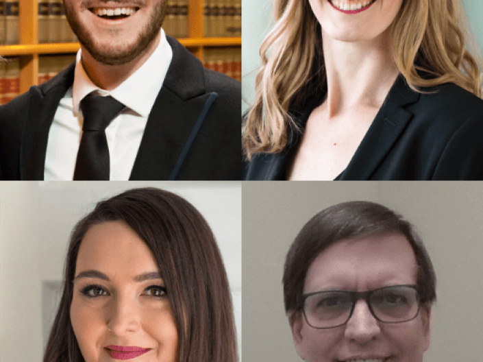 Headshots of Covo, Bergstrom, Hosier, Madigan. 