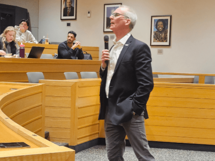 former Representative Bob Inglis speaking at the law school