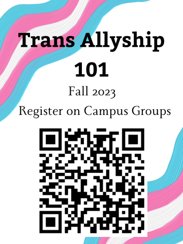 Trans allyship 101 Fall 2023 registration QR code