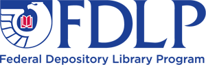Federal Depository Library Program logo with goverment documents eagle logo and agencey acronym