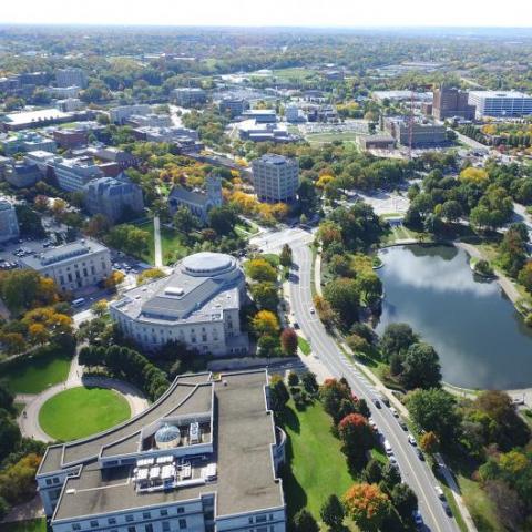 CWRU aerial view of campus