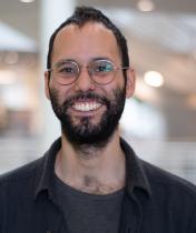 Mark Clemente in the library atrium