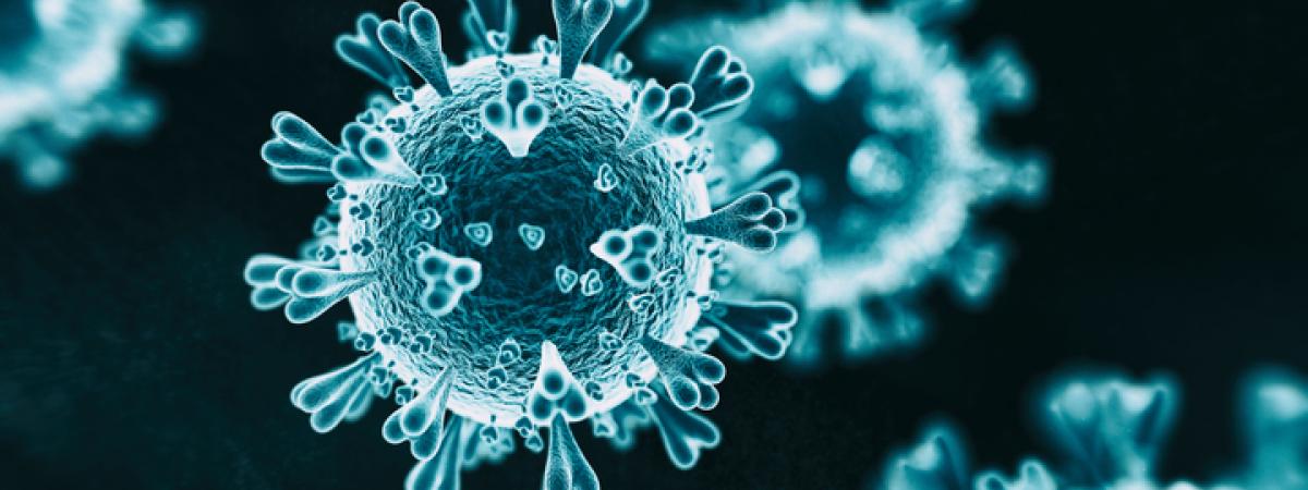 Image of virus in blue