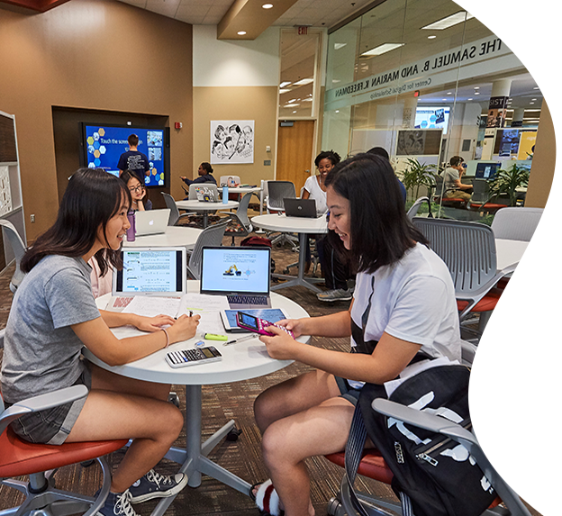 Students in the Freedman Center working