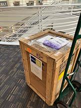 Shipping crate with Gregorian book