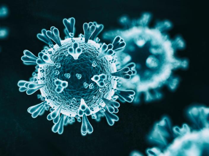 Image of virus in blue