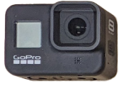 Boxy, small camera with GoPro brand.