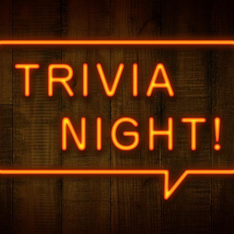 neon sign for trivia night