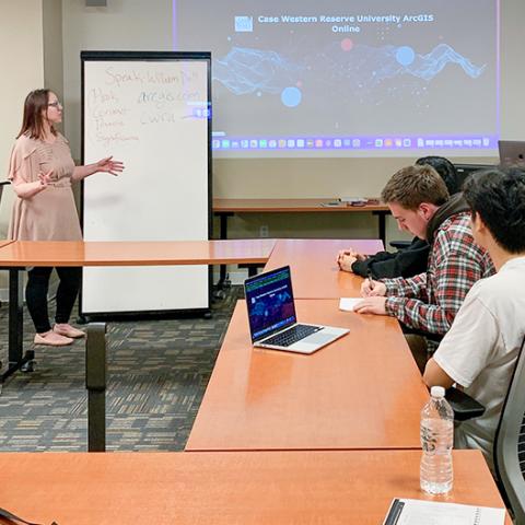 instructor teaching in classroom