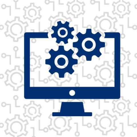 computer monitor with gears image