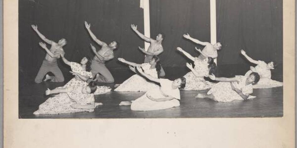 Dancers posing on stage