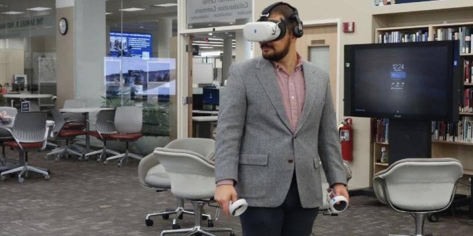 person with VR glasses