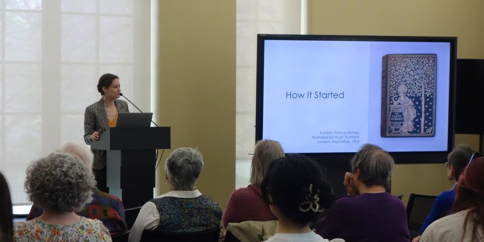 Rebecca Romney presenting at Kelvin Smith Library