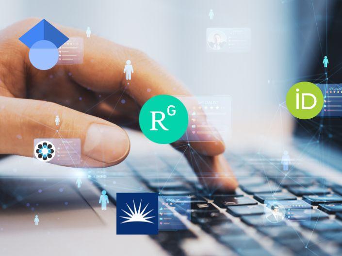 hand on computer keyboard with symbols