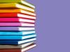 Books in rainbow colors