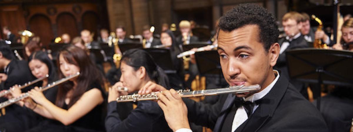 students playing the flute