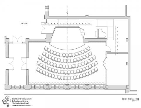 top down rendering of Koch Recital Hall