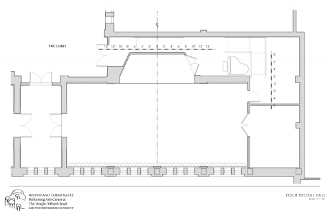rendering of koch recital hall without seats