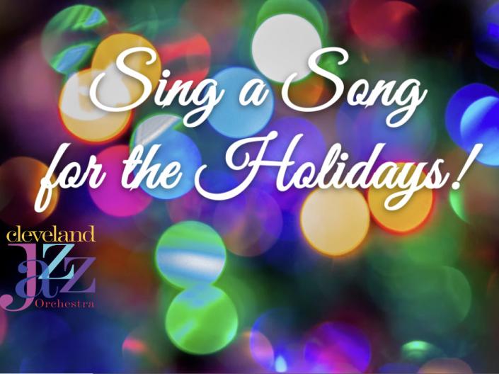 Cleveland Jazz Orchestra "Sing a Song for Holidays" against holiday lighting background