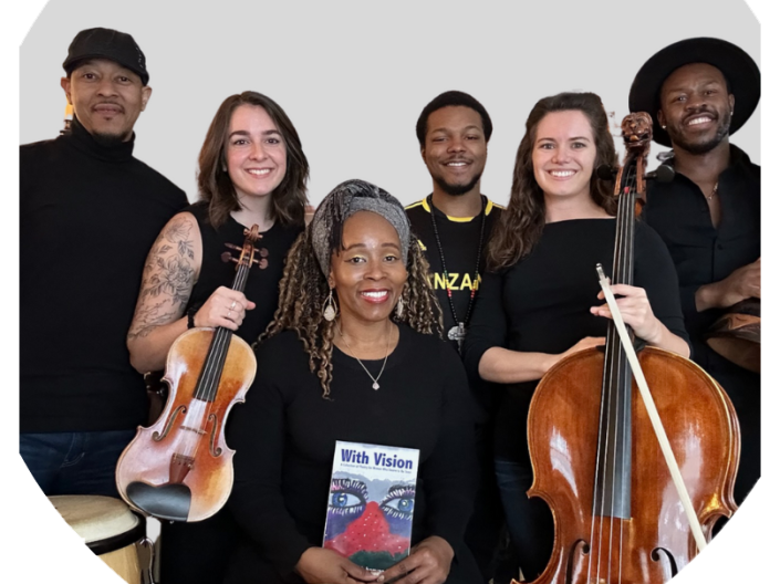 musicians in black holding violin and cello
