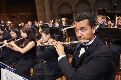 students playing the flute