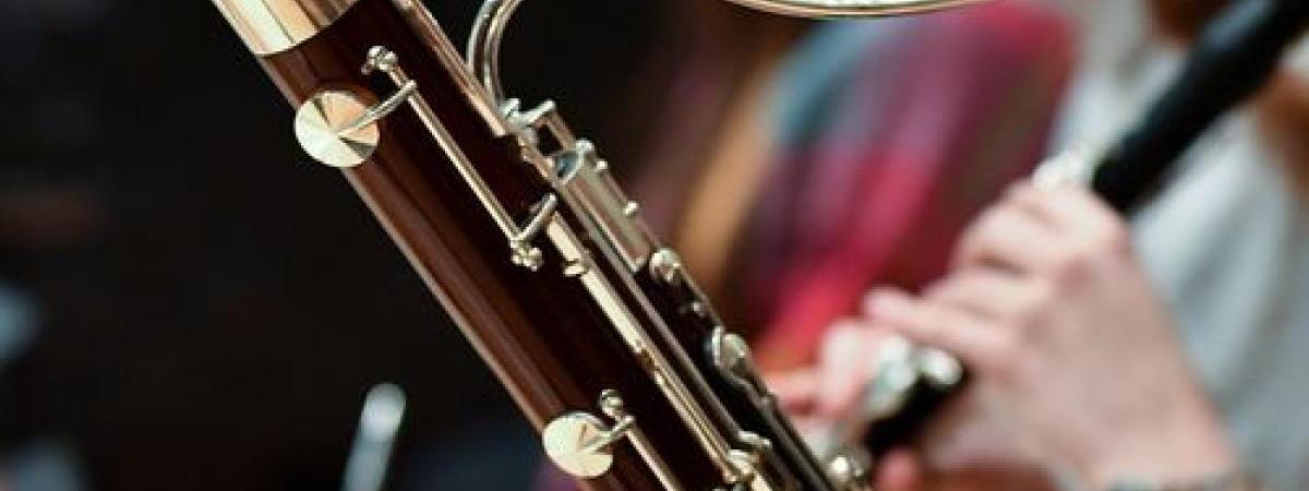 closeup of an oboe