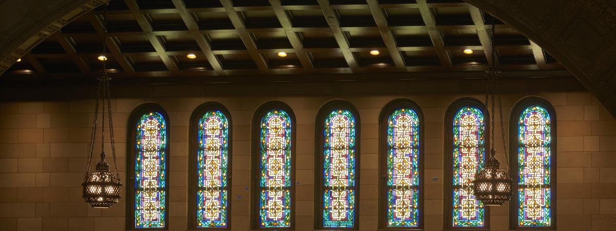 Stained glass windows, Silver Hall