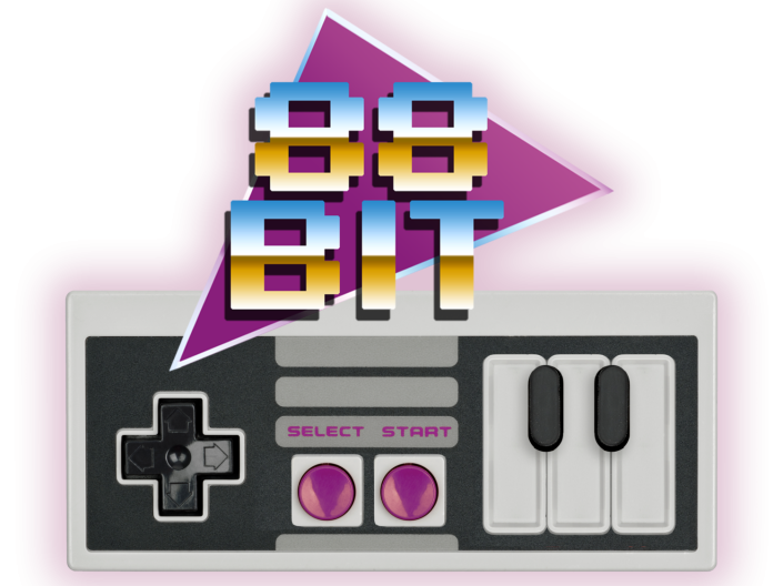 nintendo controller with the 88bit logo