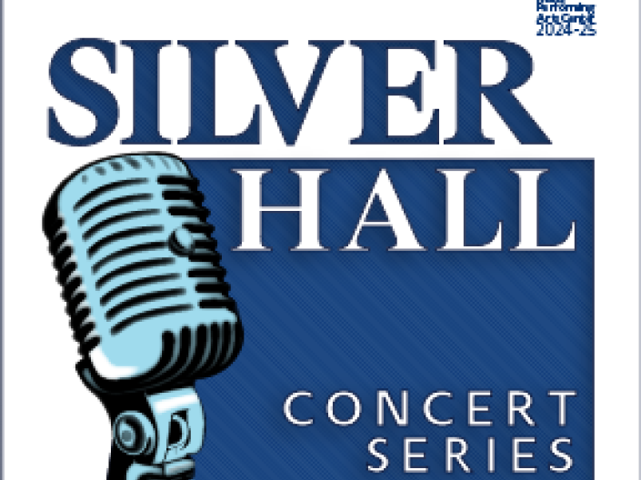 Silver Hall Concert Series Logo Treatment with Microphone