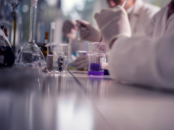 Scientists working in a research lab