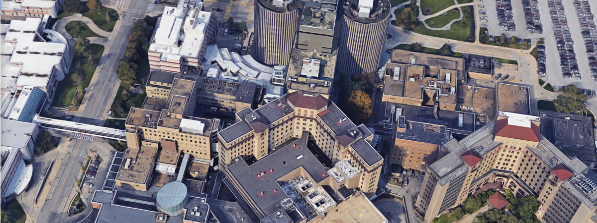 Aerial view of the MetroHealth Medical Center
