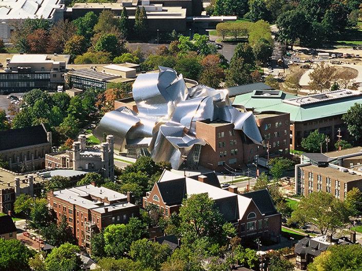 Aerial view of CWRU campus