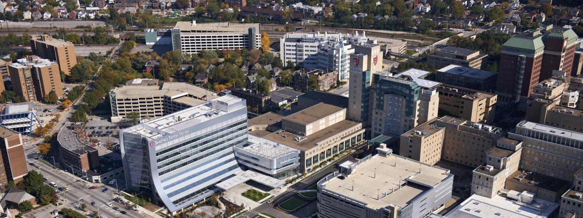 Aerial view of the University Hospitals Medical Center