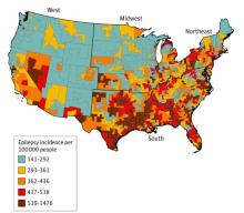 Epilepsy belt map