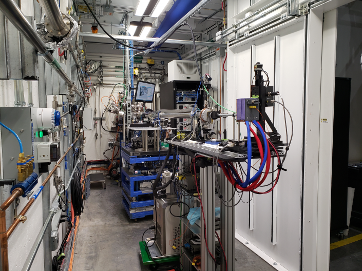 Image of machinery in the XFP beamline facility.