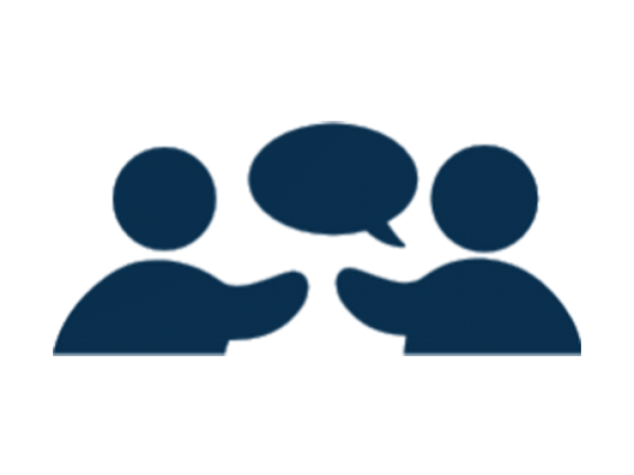 Graphic of two people having a conversation