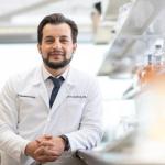 Mohamed Abazeed, MD, PhD in a laboratory at the Cleveland Clinic