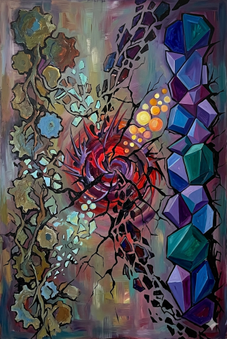Chaos swirling around the cracked center