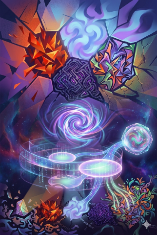 Abstract shapes and swirls
